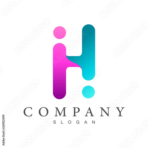initial/monogram letter H logo design for human relationship