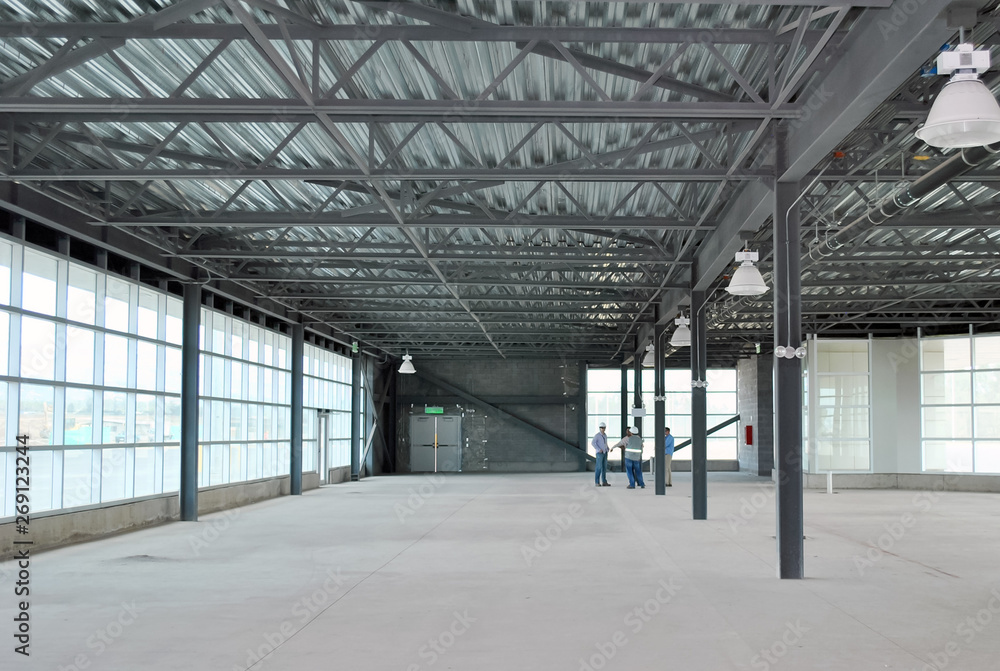 Empty warehouse with natural light