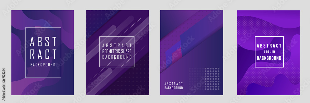 set of flyer, cover, brochure, poster or banner template design with abstract geometric shape background