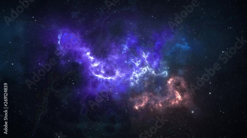 Deep Purple and Copper Abstract Fractal Universe Space Looping Background photo