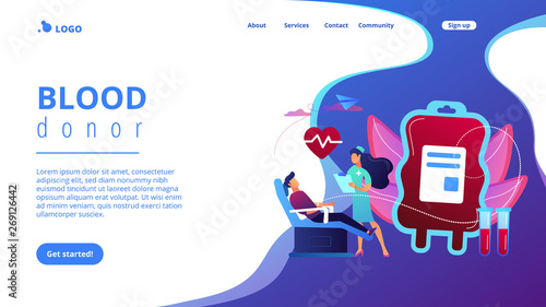 Website vibrant violet landing web page template.