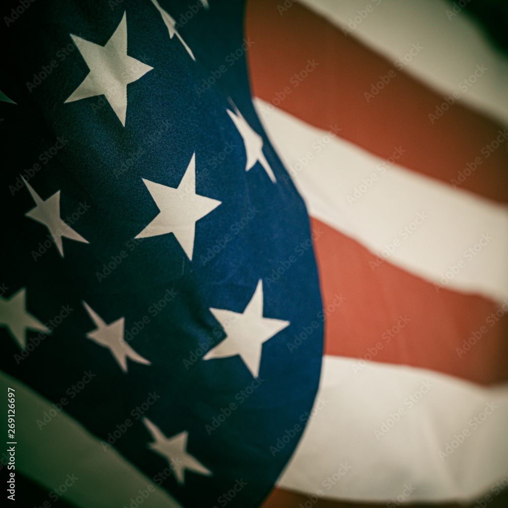 Fototapeta premium America flag waving with the wind for memorial day.