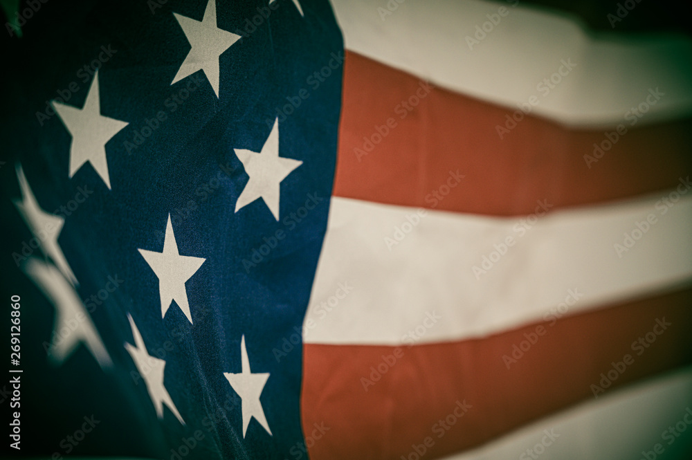 Fototapeta premium America flag waving with the wind for memorial day.