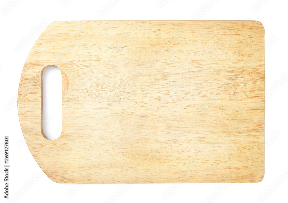 Fototapeta premium cutting board isolated on white background. Top view.