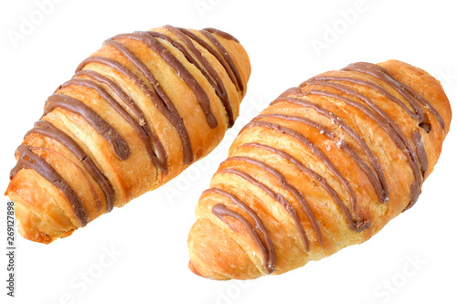 French pastry croissant isolated