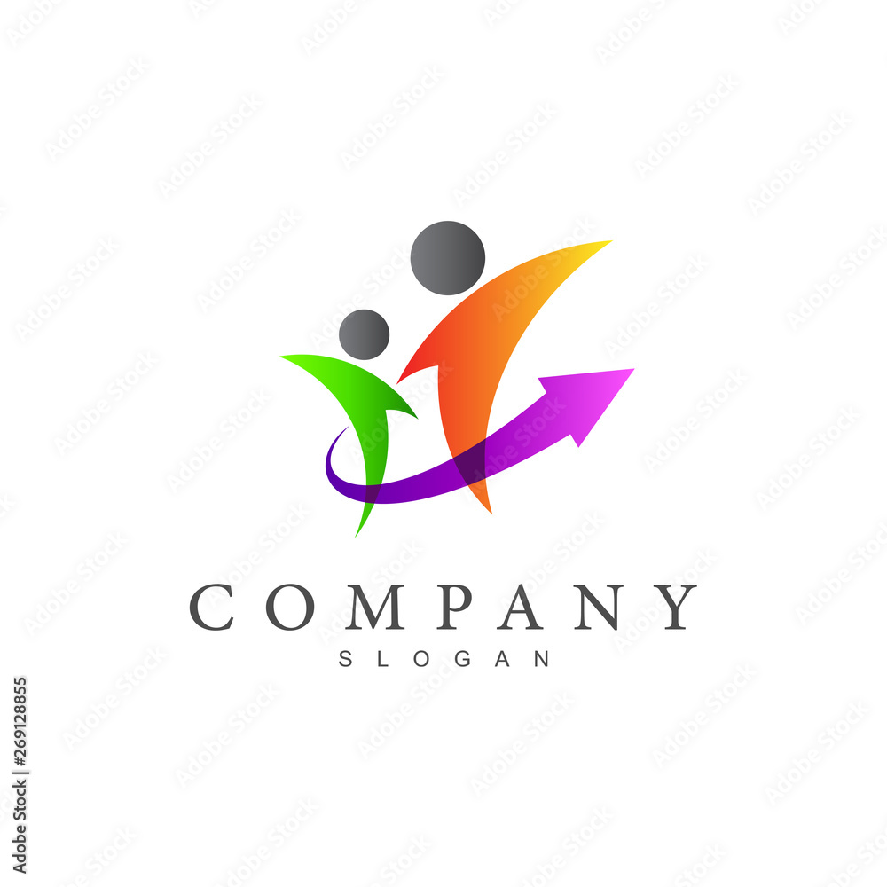 human logo, human and arrow, career symbol that soars up + finance icon + fitness symbol human logo, human and arrow, career symbol that soars up + finance icon + fitness symbol