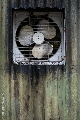 A grunge fan on the wall