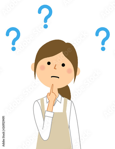 エプロンの女性　疑問