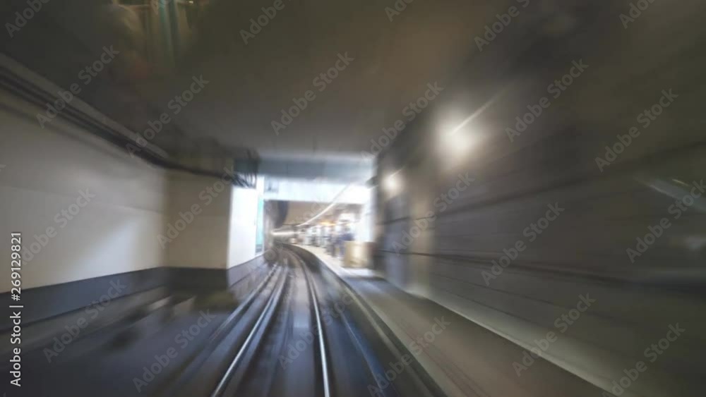 Time lapse. A ride in a subway train. Time lapse. A ride in a subway train.
