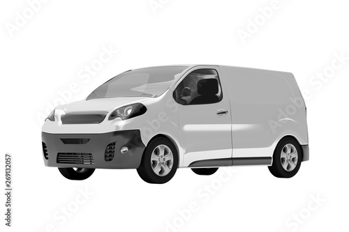 Mock up of a van on a white background - 3d rendering