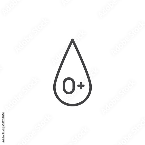Blood type 0 plus vector icon. filled flat sign for mobile concept and web design. 0 blood group drop glyph icon. Symbol, logo illustration. Vector graphics