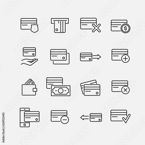 Premium set of credit card line icons.