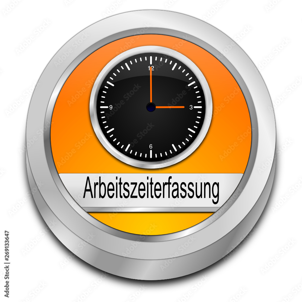Time Tracking Button - in german - 3D illustration Time Tracking Button - in german - 3D illustration