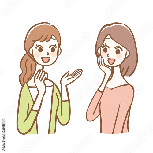 女性　2人組　おしゃべり