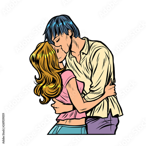 young couple kissing. love relationships romance