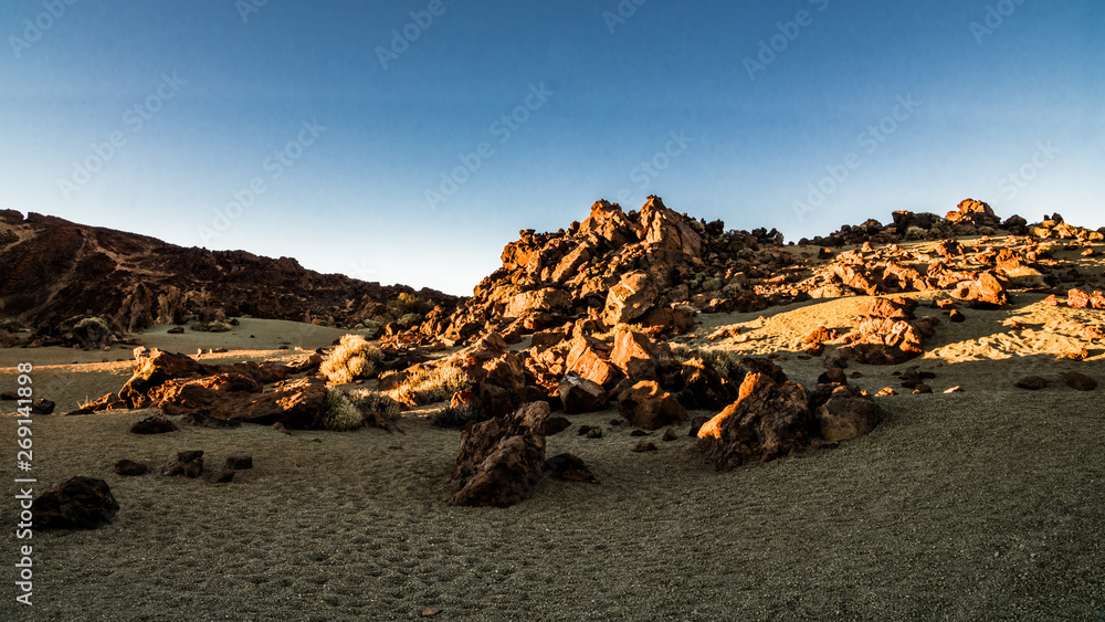 Obraz premium The last rays of the sun in the desert