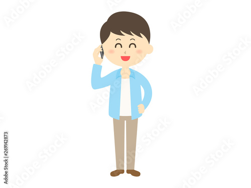 電話する人