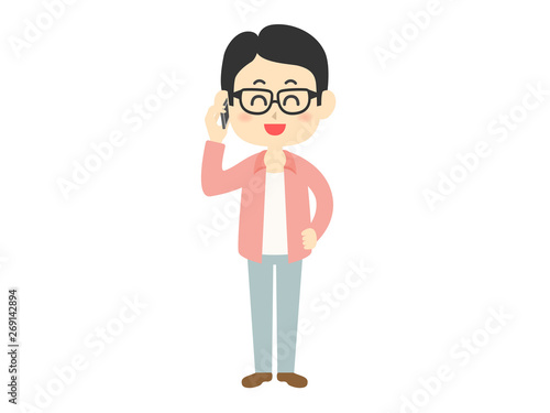 電話する人