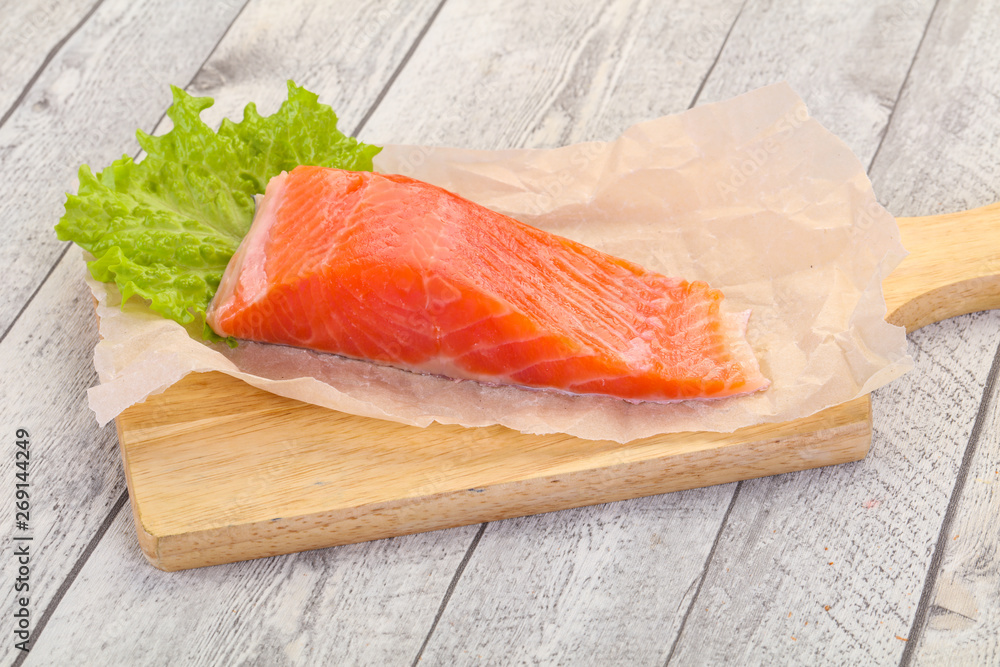 Piece of raw salmon