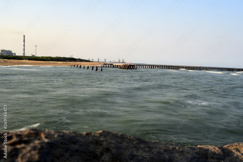 Chennai Ennore Nettukuppam Beach Broken Pier | Chennai Ennore Nettukuppam Beach Broken Pier |