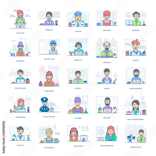 Professional People Icons Set