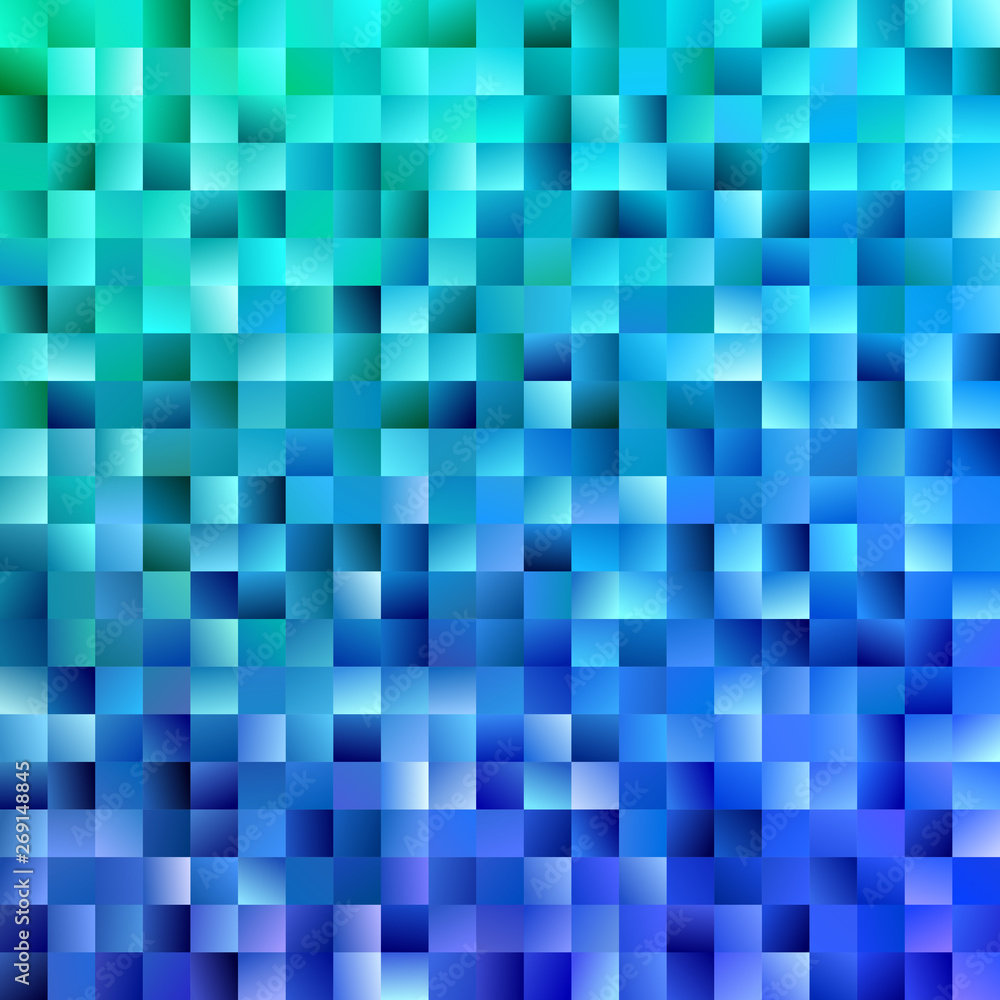 Abstract gradient square background - modern mosaic vector design from blue toned squares Abstract gradient square background - modern mosaic vector design from blue toned squares