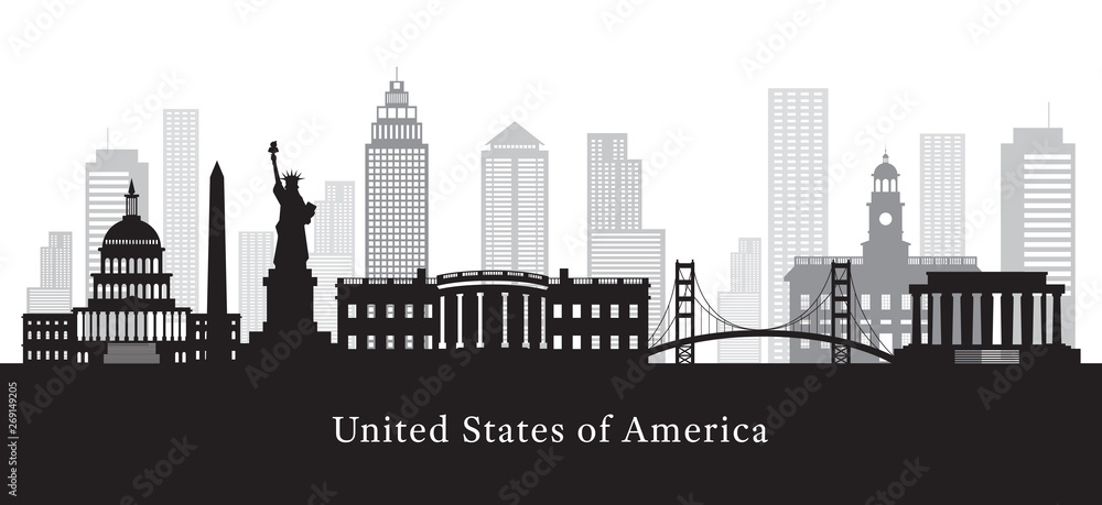 United States of America, USA, Landmarks, in Black and White