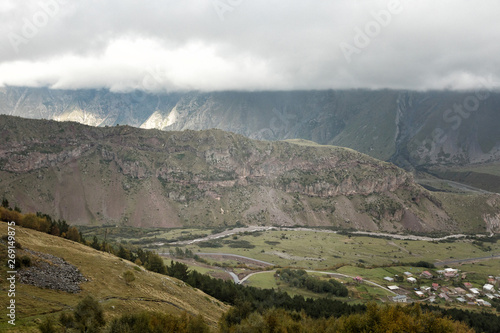 Beautiful view of the Caucasus Mountains along the Georgian Military Road © producer