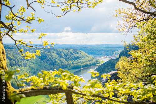 Rock Bridge Bastei and nature views - Rathen, Saxon Switzerland, Germany 