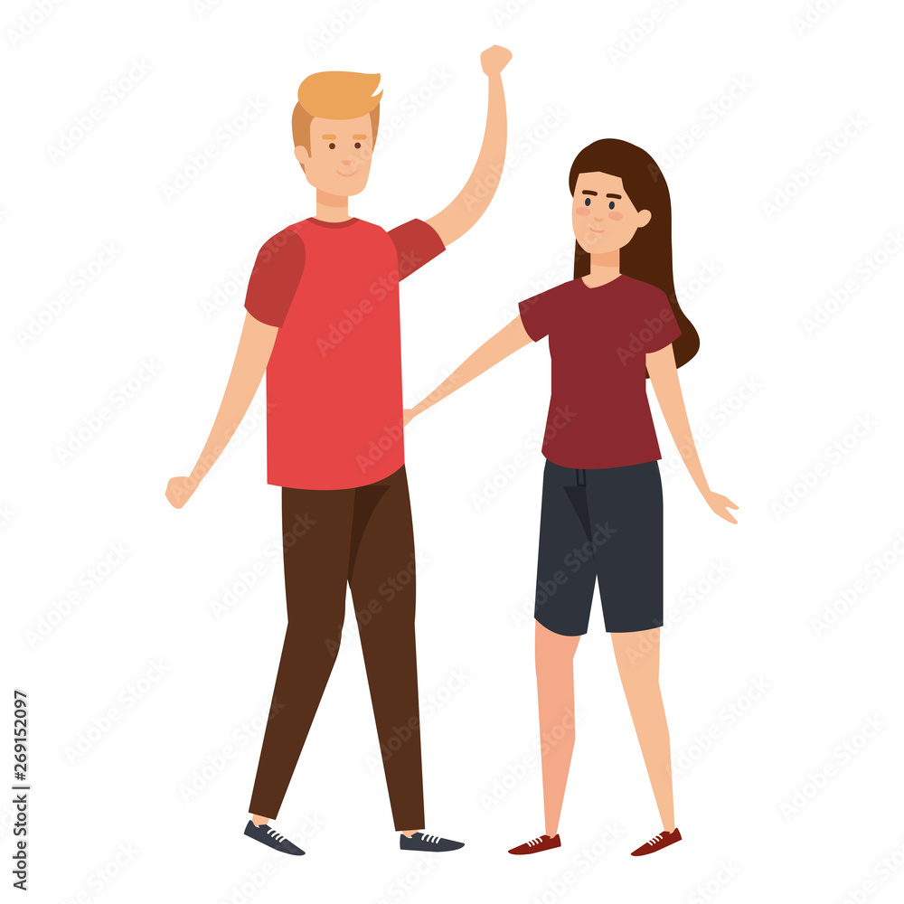young couple avatars characters young couple avatars characters