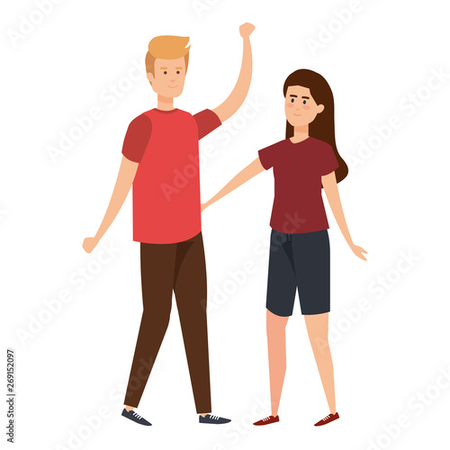 young couple avatars characters