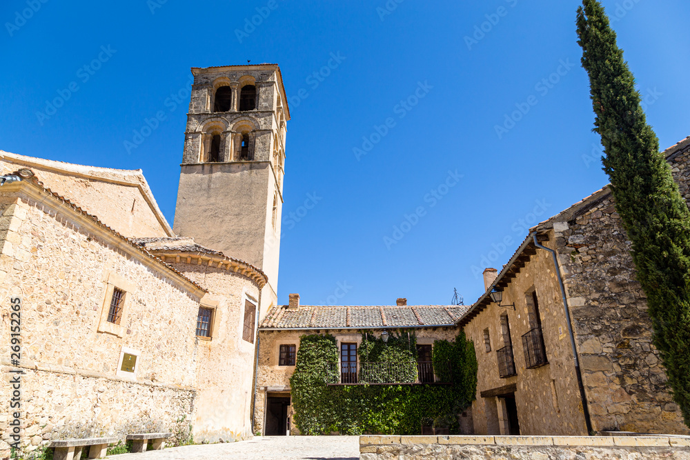 Pedraza, Castilla Y Leon, Spain: Iglesia de San Juan Bautista. Pedraza is one of the best preserved medieval villages of Spain, not far from Segovia