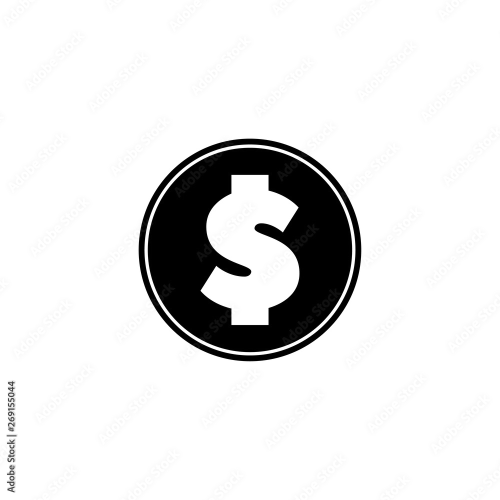 Dollar Coin Flat Vector Icon Dollar Coin Flat Vector Icon
