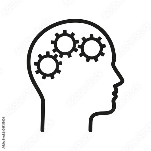Ludzki mózg maszyna logo wektor
