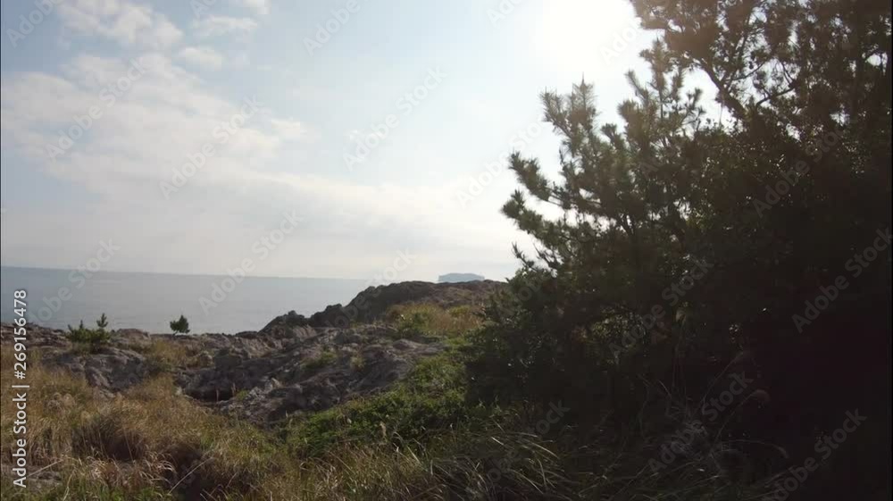 Beautiful view of the East China Sea from the Jeju island, Korea at the sunset time. Beautiful view of the East China Sea from the Jeju island, Korea at the sunset time.