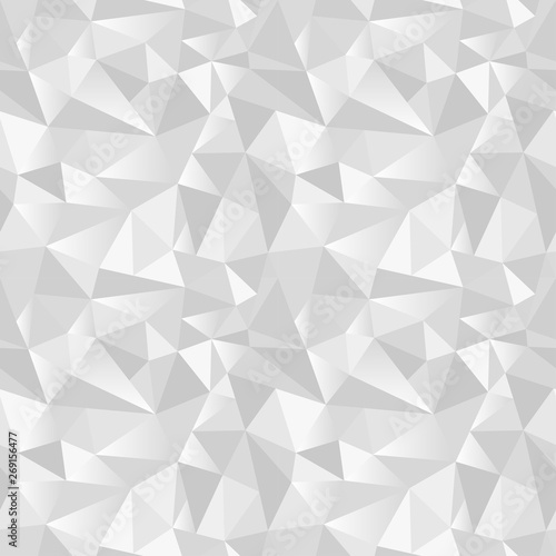 White abstract gradient geometric rumpled triangular seamless low poly style vector illustration graphic background. Rampled paper style background. Vector illustration