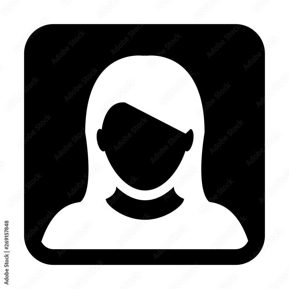 Female user avatar icon in flat design style. Person signs illustration.  19896012 PNG