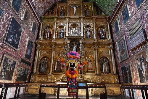 Ornate decor at Santa Clara church (constructed in 1647), Bogota, Colombia