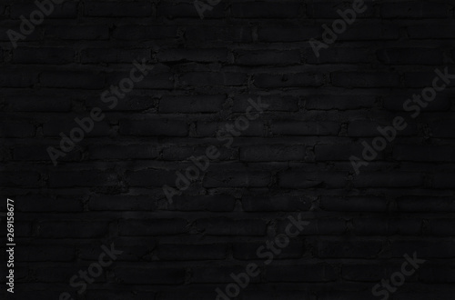 black brick wall texture with vintage style for background and design art work.