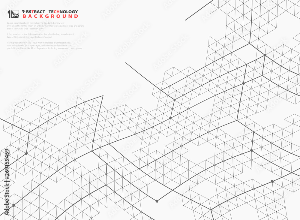 Abstract mesh hexagon lines structure tech design decoration cover background. illustration vector eps10