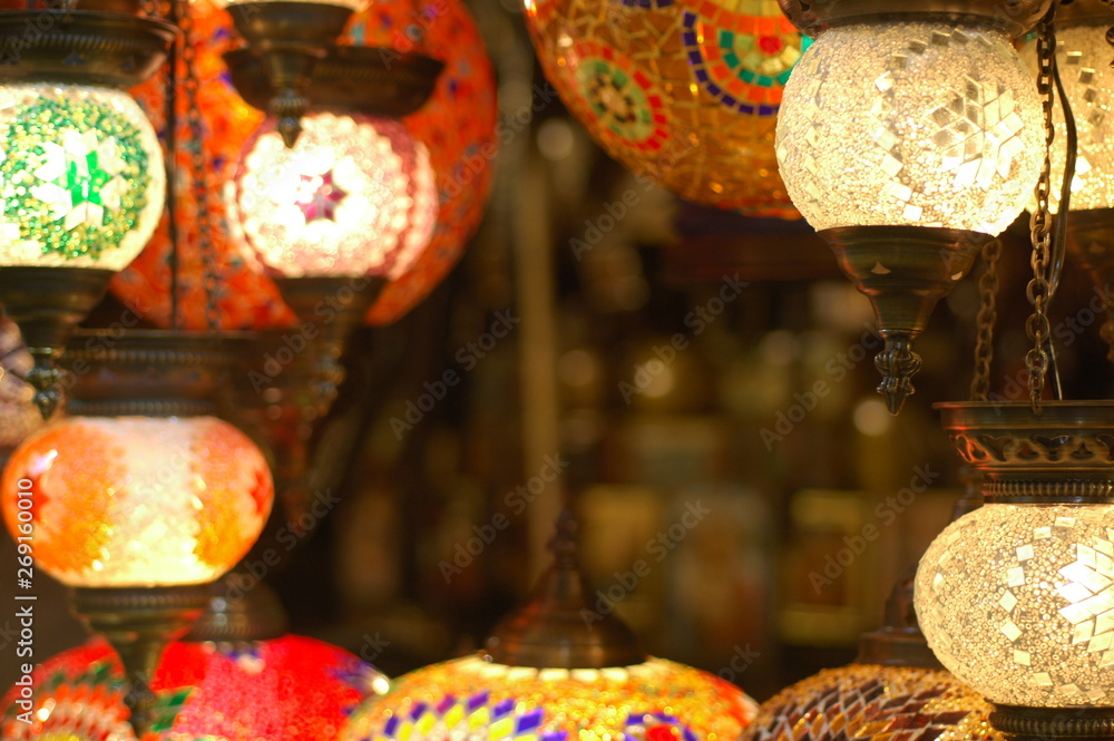colorful lantern in grand bazaar istanbul Turkey