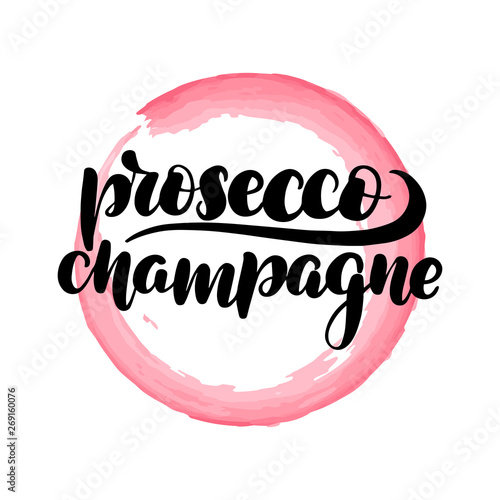lettering prosecco champagne