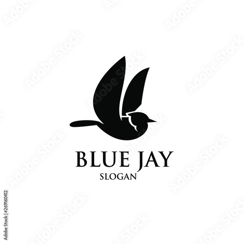 blue jay bird logo icon designs vector illustration