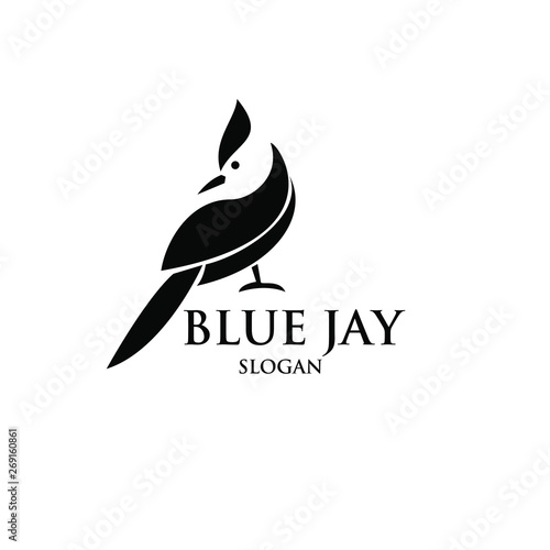Canvas Print blue jay bird logo icon designs vector illustration