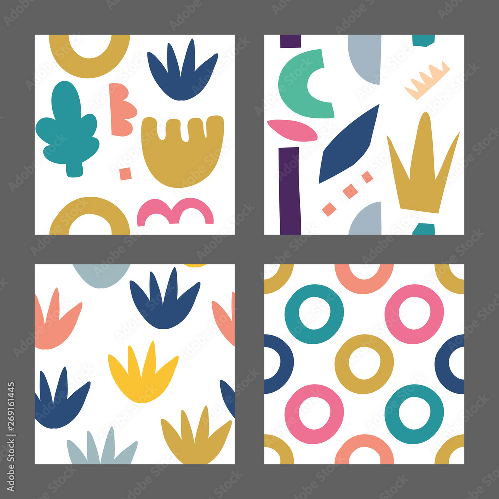 Set with trendy texture.Patterns design for printing, texture, cover design. Isolated. Vector Illustration