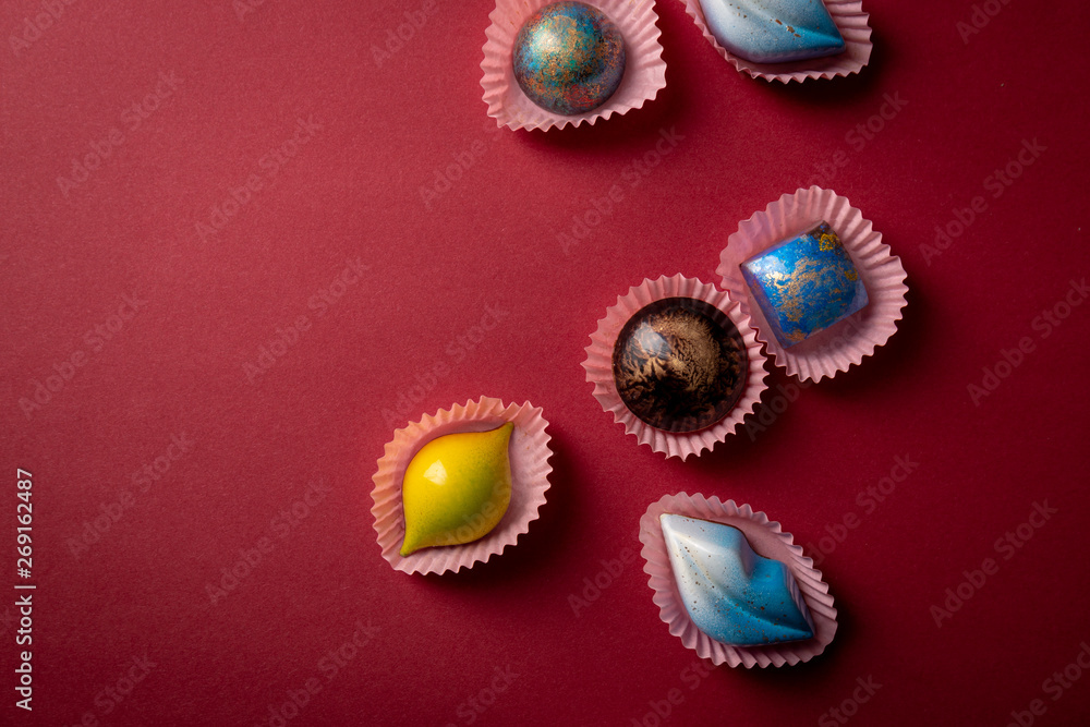 Candy on red background Candy on red background