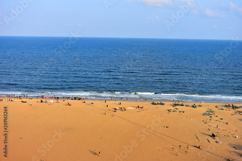 Chennai, Tamilnadu, India: January 26, 2019 - Beach View from the Marina Lighthouse