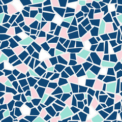 Wandcirkels Mozaïek patronen Pastel trencadis met roze en mint  © barrirret