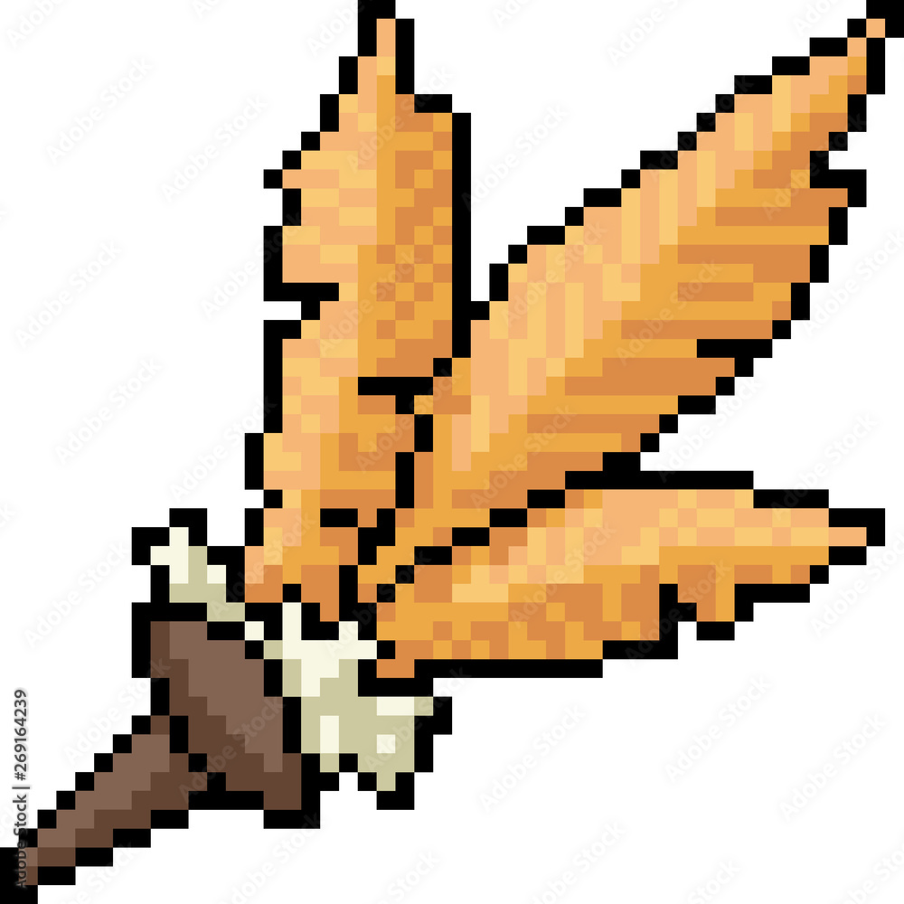 Fototapeta premium vector pixel art feather fan