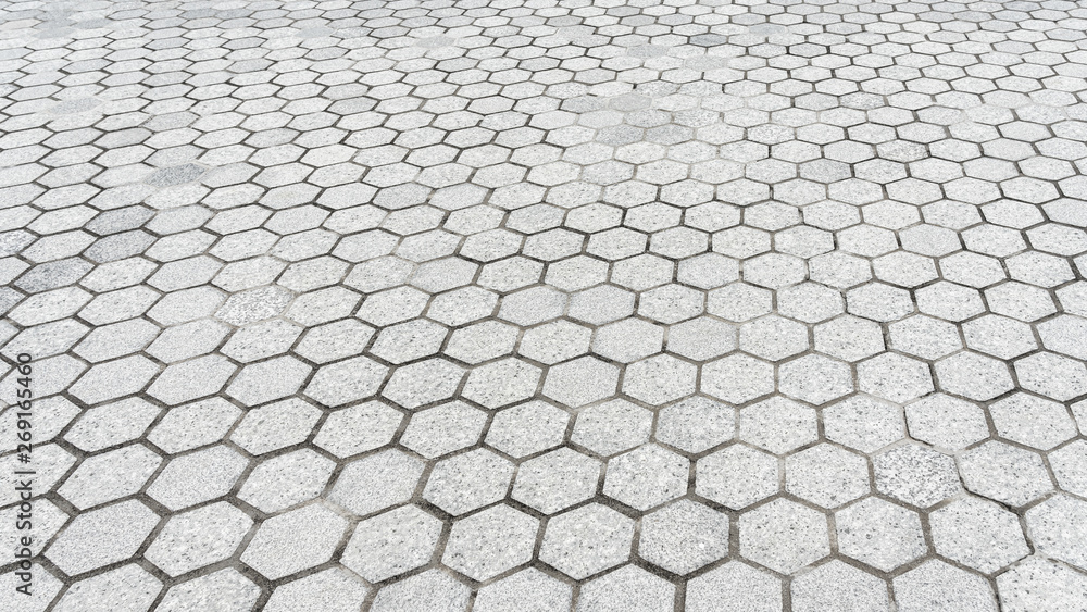Outdoor stone block tile floor background and texture